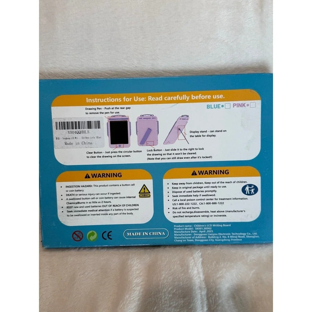 Kids LCD Writing tablet board 8.5 inches. Color PINK. With a stand. Lock button